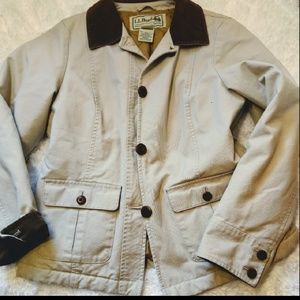 LL Bean medium petite kakhi insulated barn coat